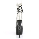 Preto glitter 18 cm STARDUST-1018C-2RS botinha de saltos pole dance
