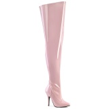Rosa 13 cm botas altas da coxa bezerro largos para homens