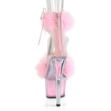 Rosa 18 cm ADORE-724F sandálias de saltos com penas pole dance
