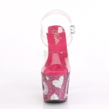 Rosa 18 cm LOVESICK-708HEART Pedras Strass calçados femininos salto alto