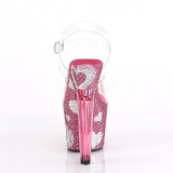 Rosa 18 cm LOVESICK-708HEART Pedras Strass calçados femininos salto alto