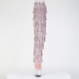 Rosa 18 cm pole dance exotic overknee botas com franjas strass