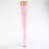 Rosa 20 cm FLAMINGO-3000HWR Holograma botas overknee de saltos pole dance