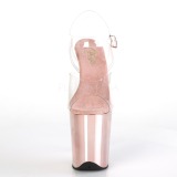 Rosa 20 cm FLAMINGO-808 Cromo Plataforma Saltos Altos