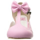 Rosa 7,5 cm retro vintage FLAPPER-11 Pinup sapatos scarpin com saltos baixos