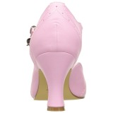Rosa 7,5 cm retro vintage FLAPPER-11 Pinup sapatos scarpin com saltos baixos