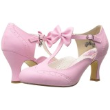 Rosa 7,5 cm retro vintage FLAPPER-11 Pinup sapatos scarpin com saltos baixos