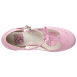 Rosa 7,5 cm retro vintage FLAPPER-11 Pinup sapatos scarpin com saltos baixos