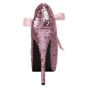 Rosa Brilho 14,5 cm TEEZE-10G Concealed burlesque Sapatos Scarpin Salto Agulha