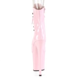Rosa Envernizado 20 cm FLAMINGO-1021 botinha plataforma salto alto