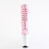 Rosa Envernizado 23 cm INFINITY-10202 botinhas pleaser com plataforma