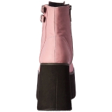 Rosa Imitação Couro 11,5 cm KERA-21 botinha lolita com salto cunha