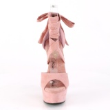 Rosa Imitação de couro 15 cm DELIGHT-679 sandálias de atacadores no tornozelo