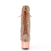 Rosa Ouro strass 18 cm ADORE-1020CHRS botinha salto alto pleaser