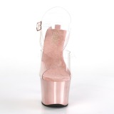 Rosa Transparente 18 cm SKY-308 Plataforma Salto Agulha