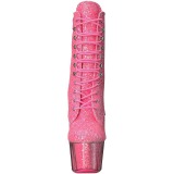 Rosa glitter 18 cm ADORE-1020G botinha plataforma salto alto