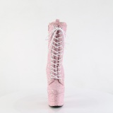 Rosa glitter 18 cm ADORE-1040GR botinha salto alto pleaser