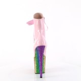 Rosa glitter 20 cm FLAMINGO-1020HG botinha de saltos pole dance