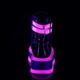 Rosa neon 11,5 cm SHAKER-52 botinha cyberpunk plataforma