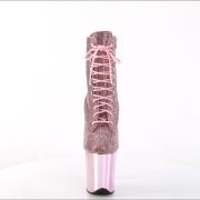 Rosa strass 20 cm FLAMINGO-1020CHRS botinha salto alto pleaser