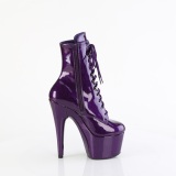 Roxo glitter 18 cm botinha salto alto pleaser