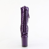 Roxo glitter 20 cm botinha salto alto pleaser