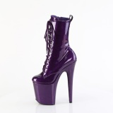 Roxo glitter 20 cm botinha salto alto pleaser