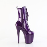 Roxo glitter 20 cm botinha salto alto pleaser