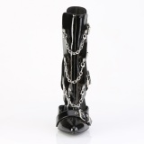 Stiletto botins mulher envernizado 16 cm botins com salto agulha de metal