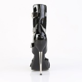 Stiletto botins mulher envernizado 16 cm botins com salto agulha de metal