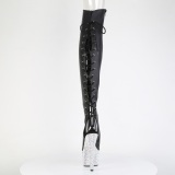 Strass Preto 18 cm PEEP TOE botas altas de salto alto com ataduras
