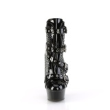 Tecido de malha strass 15 cm DELIGHT-1013RM Botas de tornozelo preto