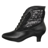 Tecido de renda 5 cm DAME-05 Botinha vitorianas com salto vintage preto