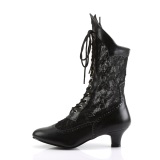 Tecido de renda 5 cm DAME-115 Botinha vitorianas com salto vintage preto