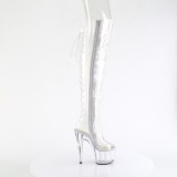 Transparente 18 cm ADORE-3019C botas altas da coxa com ataduras