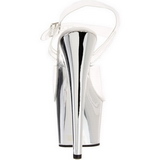 Transparente 18 cm ADORE-708 Cromo Plataforma Salto Agulha