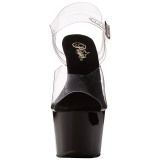 Transparente 18 cm ADORE-708 Preto Plataforma Salto Agulha
