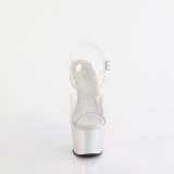 Transparente 18 cm ADORE-708HT Prata plataforma sandálias salto alto mulher