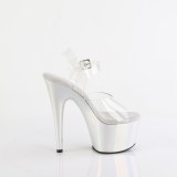 Transparente 18 cm ADORE-708HT Prata plataforma sandálias salto alto mulher