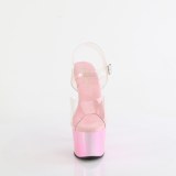 Transparente 18 cm ADORE-708HT Rosa plataforma sandálias salto alto mulher
