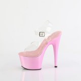 Transparente 18 cm ADORE-708HT Rosa plataforma sandálias salto alto mulher