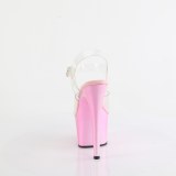 Transparente 18 cm ADORE-708HT Rosa plataforma sandálias salto alto mulher