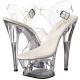 Transparente 18 cm Pleaser MOON-708DM Plataforma Salto Agulha