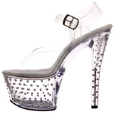 Transparente 18 cm Pleaser STARDUST-708 Saltos Altos Plataforma