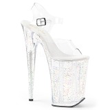 Transparente 23 cm Pleaser INFINITY-908MG sapatos de salto alto glitter