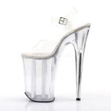 Transparente 23 cm Pleaser INFINITY-908MG sapatos de salto alto glitter