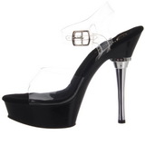 Transparente Preto 14 cm ALLURE-608 Plateau Sapatos Salto Alto