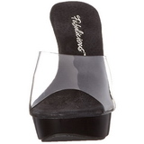 Transparente Preto 14 cm COCKTAIL-501 Plataforma Tamancos Altos