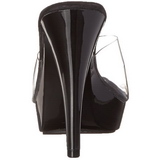 Transparente Preto 14 cm COCKTAIL-501 Plataforma Tamancos Altos