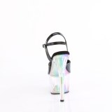 Transparente plataforma 18 cm ADORE-709HT Preto sandálias salto alto mulher